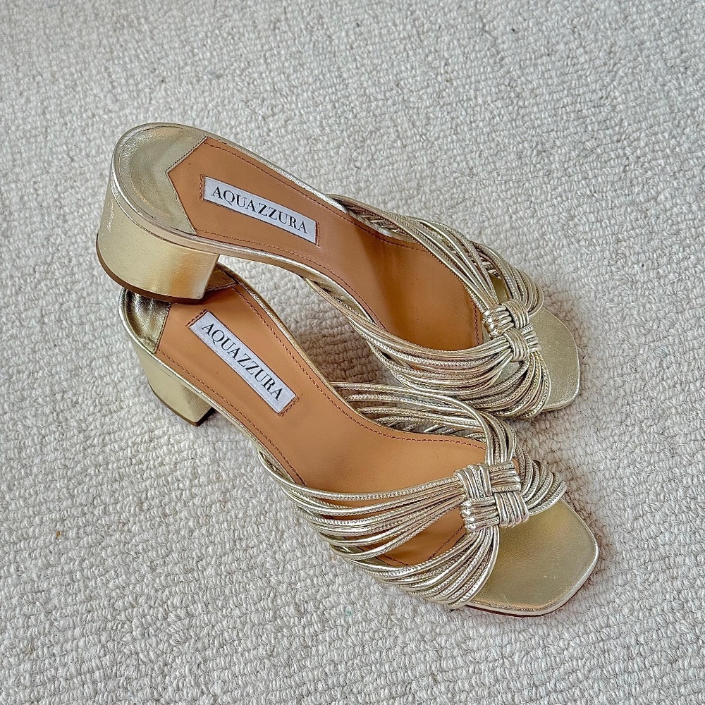 AQUAZZURA Club 50 Leather Sandals - EU 37 - Picture 6 of 14